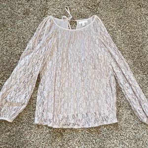 Long sleeve, open shoulder blouse. Lauren Conrad. Size X Small. Worn once.